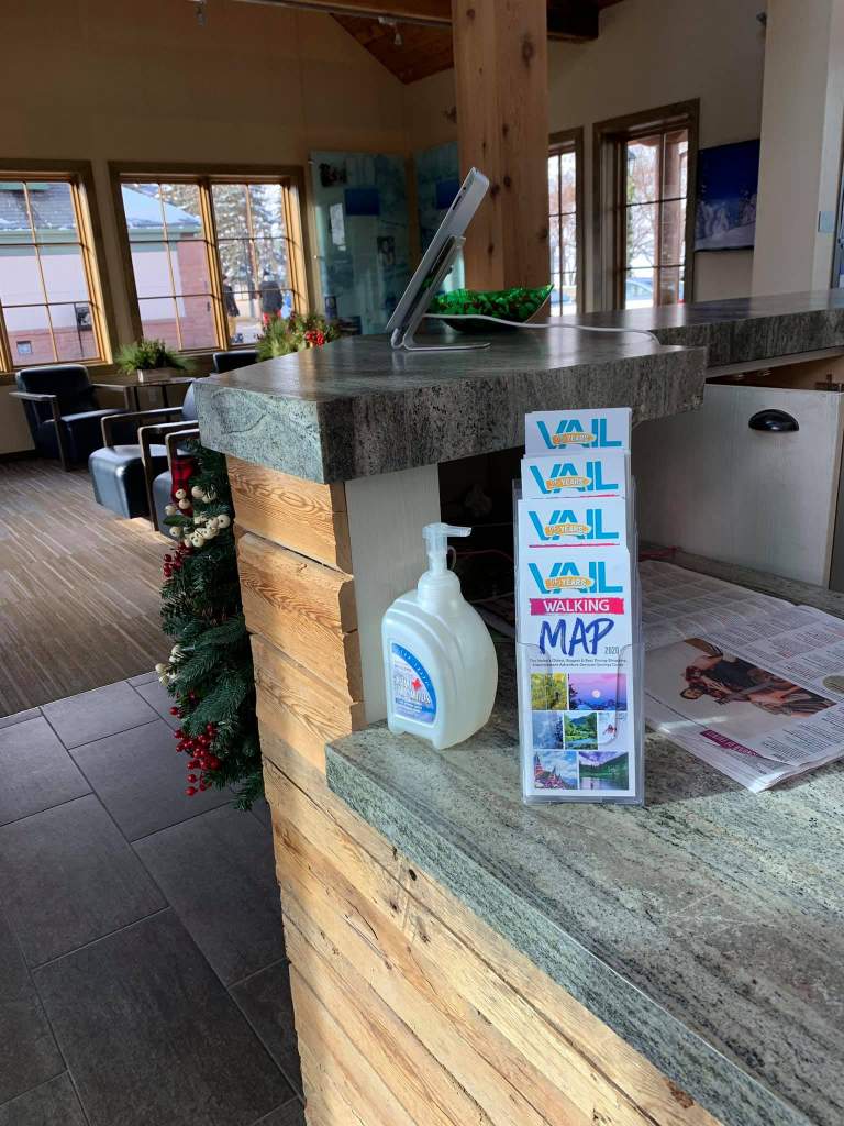 Vail Walking Map on Village Welcome Center Counter